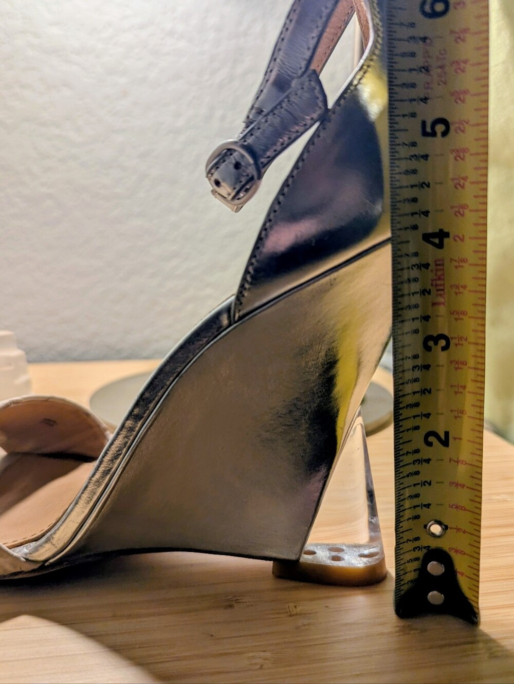 Sigerson Morrison Lucite clear heel wedge sandals sz 9 - Picture 13 of 14